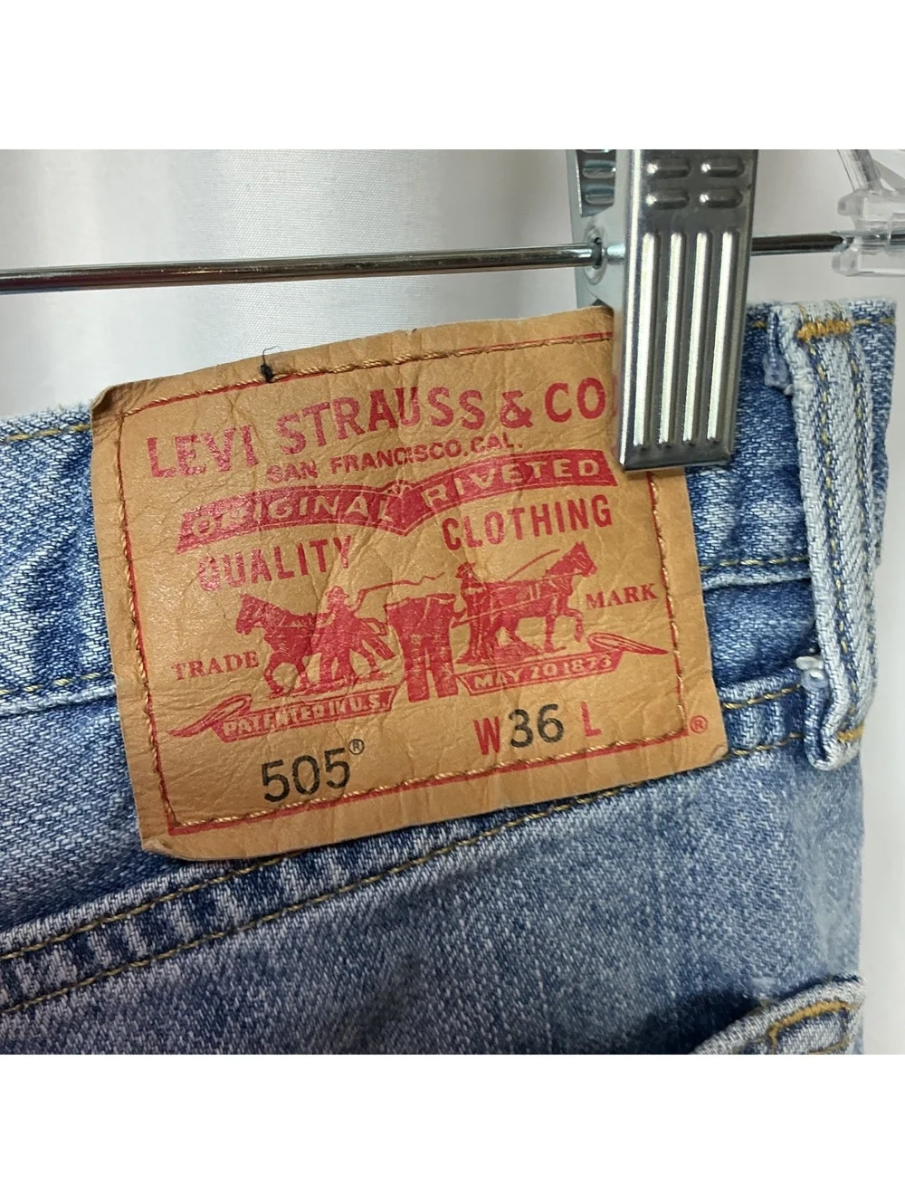Levi’s 505 Denim Shorts Men’s W36 Light Wash Jorts Vintage
